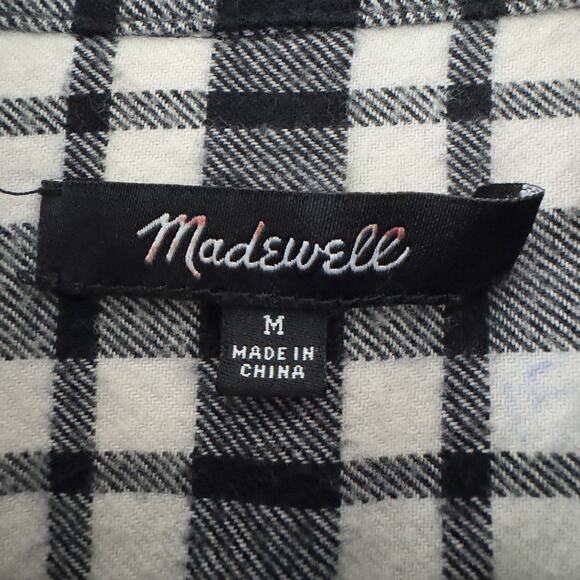 Madewell 100% Cotton Plaid Flannel Shirt Button Down Collar Long Sleeve Fall M - Picture 6 of 9